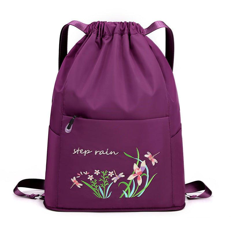 Women's Dry Wet Separation Large Capacity Embroidered Travel Bags