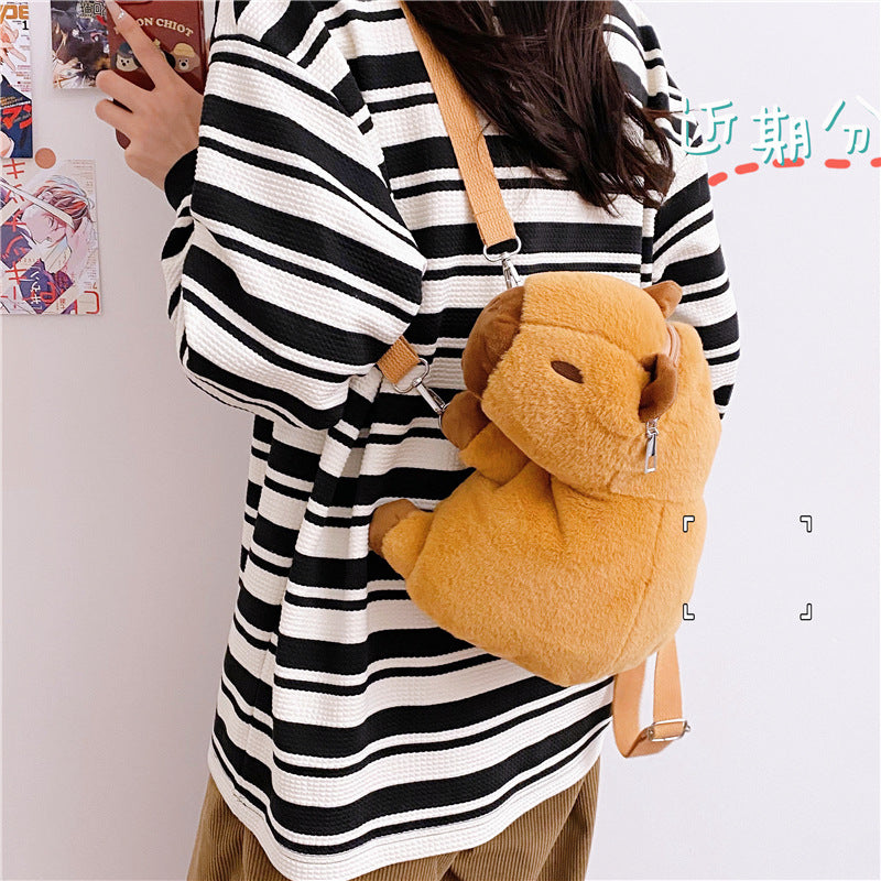 Children's Capybara Plush Cartoon Cute Teenage Dolls Backpacks