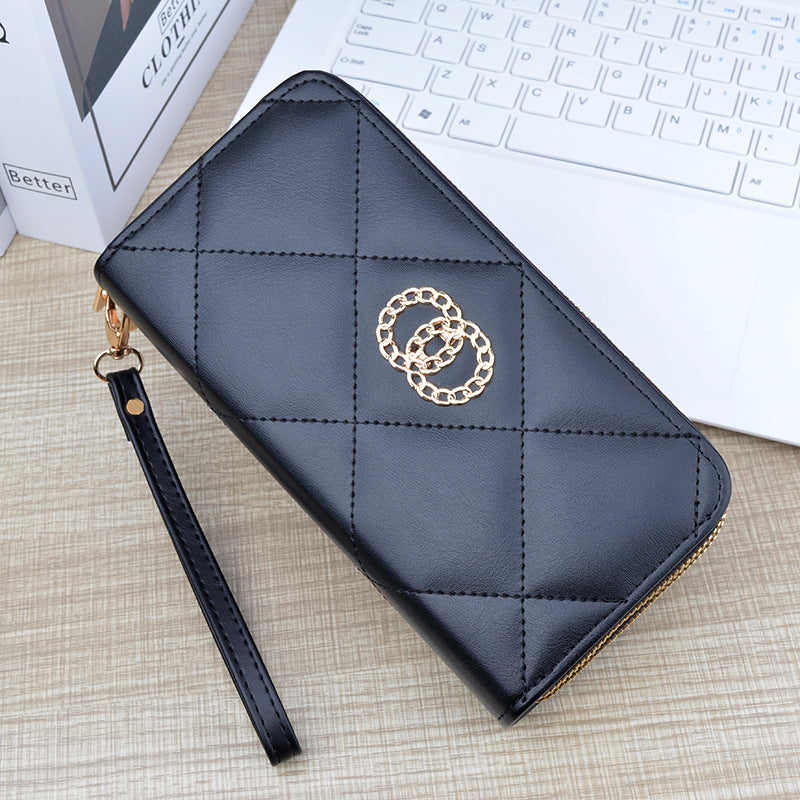 Women's Long Double Zipper Mom Fashion Simple Ladies Wallets