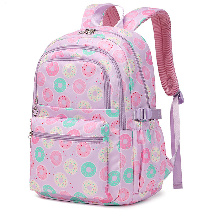 Children's Large Capacity Donut Printing Female Mother Elementary School Students' Schoolbags