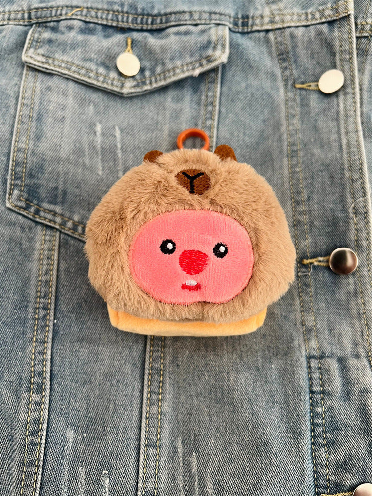 Petit porte-monnaie de rangement en peluche Koala Beaver