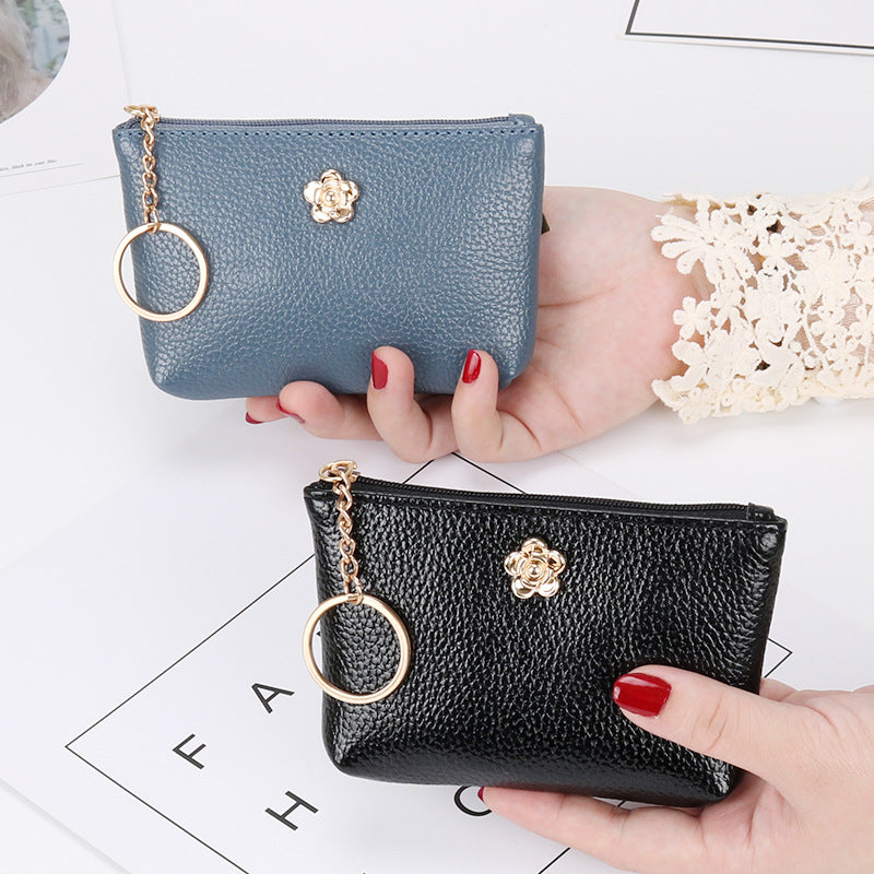 Women's Authentic Leather Tactile Feel Short Korean Coin Purses