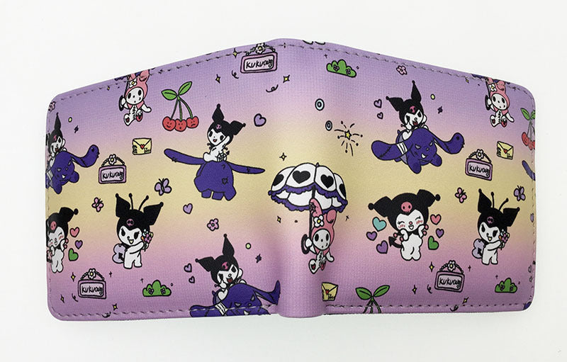 Portefeuilles courts pour femmes Little Devil Clow Pink Cat Melody