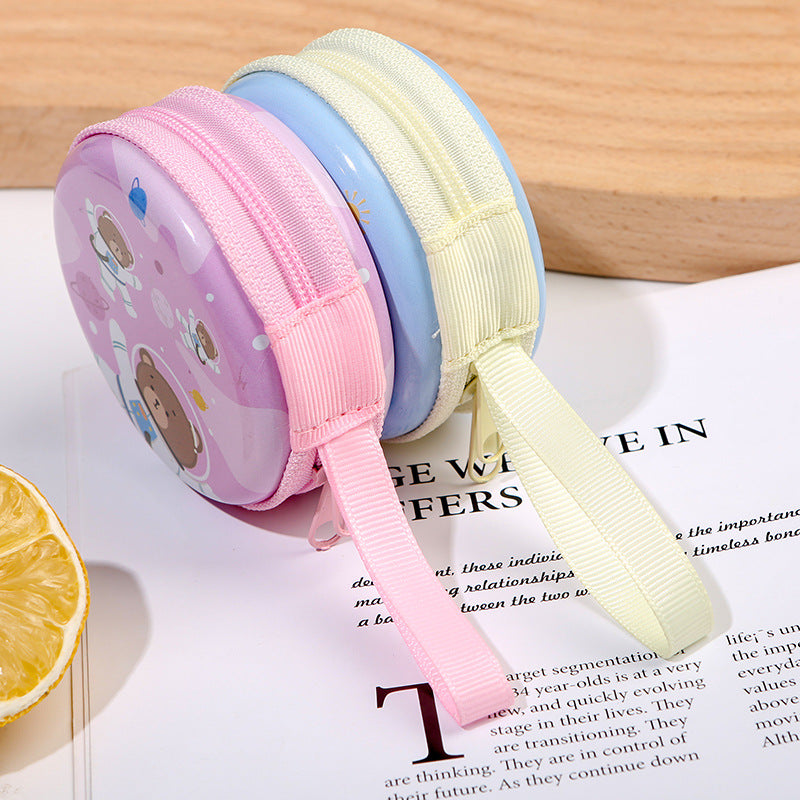 Mini porte-monnaie de rangement de câble USB à fermeture éclair de dessin animé