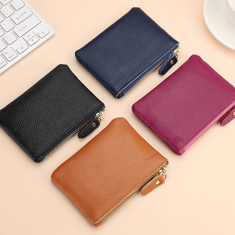 Women's & Men's & Genuine Leather Soft Mini Storage First Layer Coin Purses