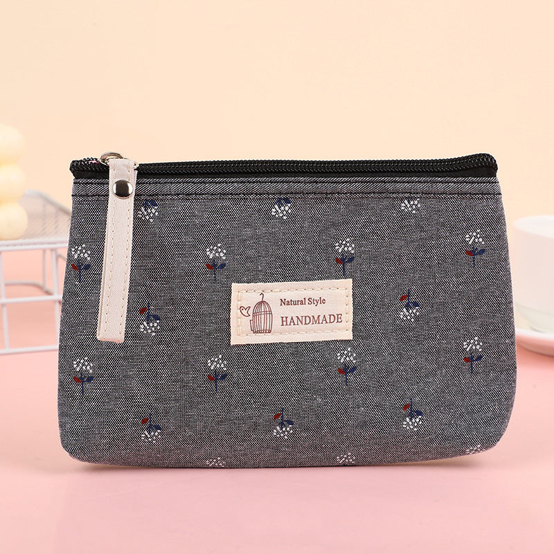 Women's Waterproof Canvas Printing Portable Small Size Cosmetic Bags