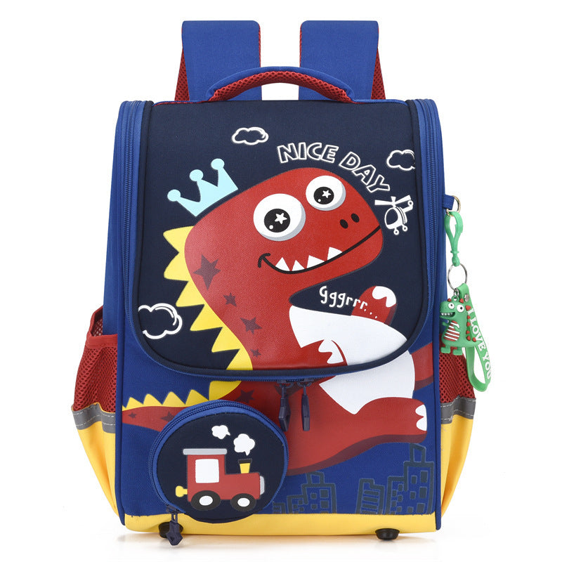 Children's Cute Cartoon Boys Contrast Color Large Backpacks