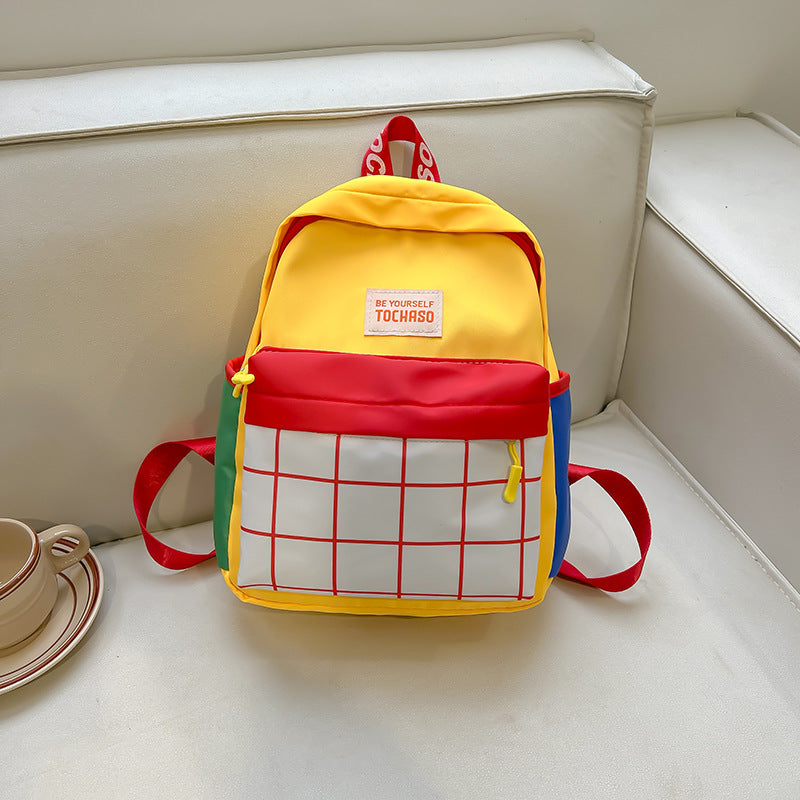 Toile de couleur contrastée pour enfants, sacs à dos pour garçons