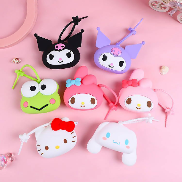 Magnifiques porte-monnaie en silicone pour enfants, chat Melody Clow