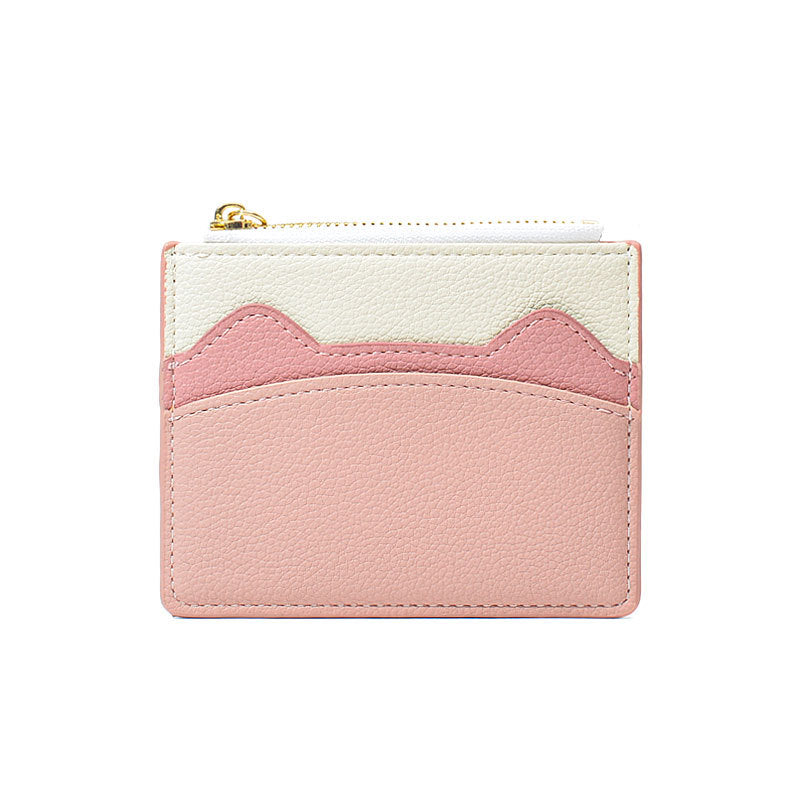 Women's Contrast Color Cute Good-looking Mini Small Card Holder