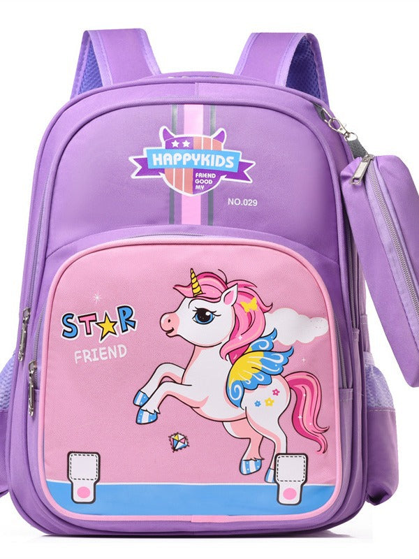 Cartoon Primary Spine Protection Oxford Cloth Elementary School Students' Schoolbags