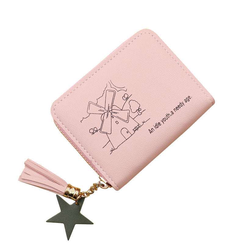 Women's Cute Short Simple Cartoon Soft Leather Coin Purses