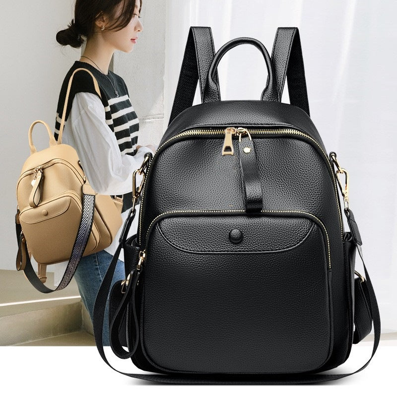 Women's Leather Simple Large Capacity Fashion Backpacks