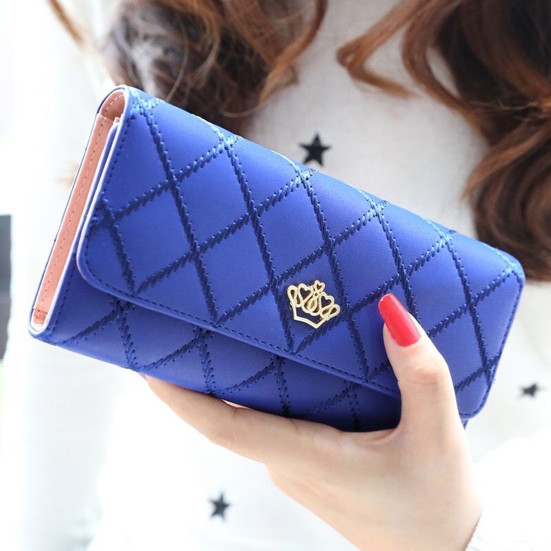 Women's Capacity Long Thin Fashion Mobile Rhombus Ladies Wallets