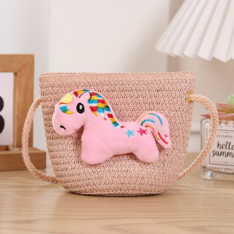 Children's Straw Woven Change Packet Cartoon Cute Children's Coin Purse