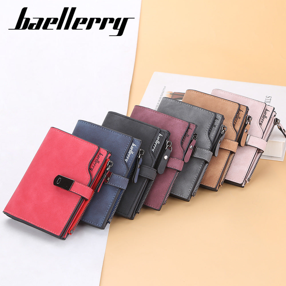 Cool Slouchy Fashion Zipper Short Folding Ladies Wallets