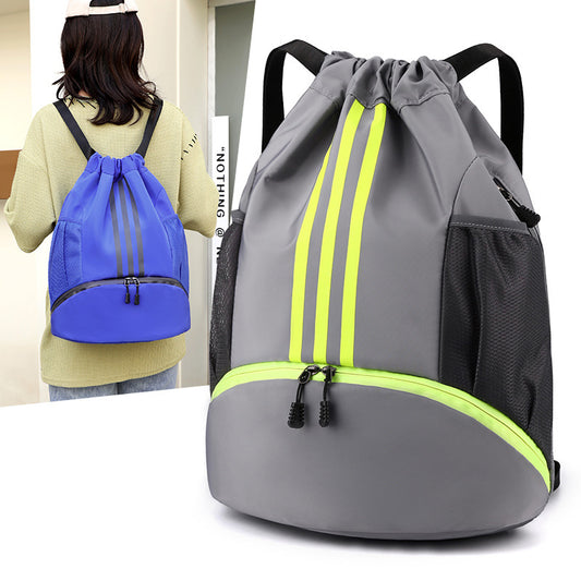 Men's Drawstring Leisure Fitness Storage Waterproof Fabric Sports Backpacks