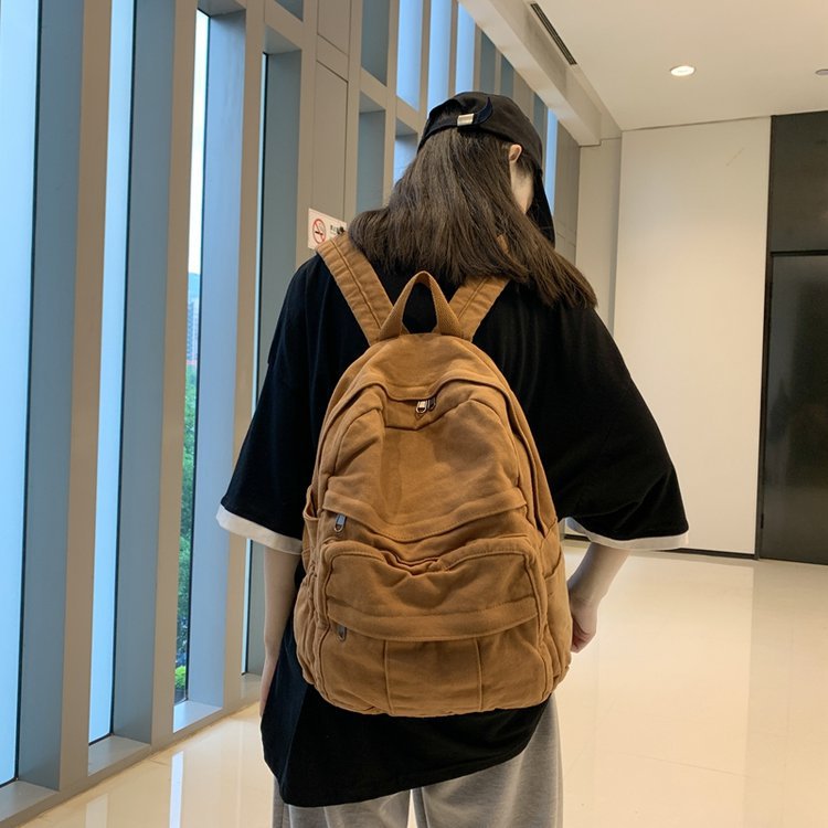 Women's Retro Large Capacity Simple High Korean Backpacks