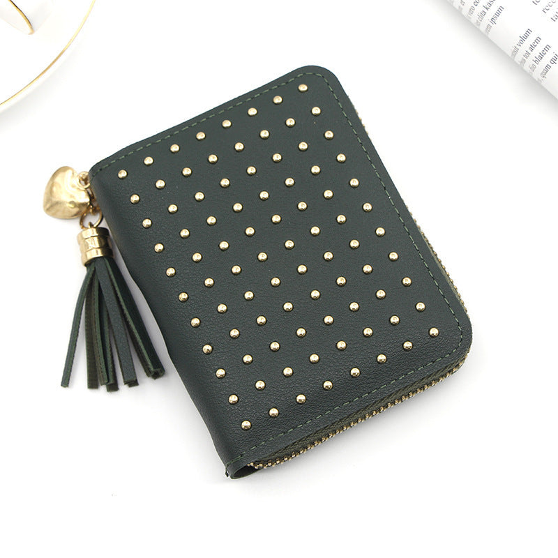 Women's Korean Tassel Small Simple Multifunctional Zipper Coin Purses