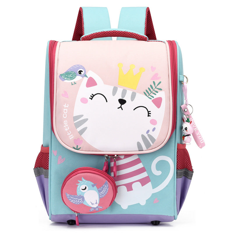 Children's Cute Cartoon Boys Contrast Color Large Backpacks