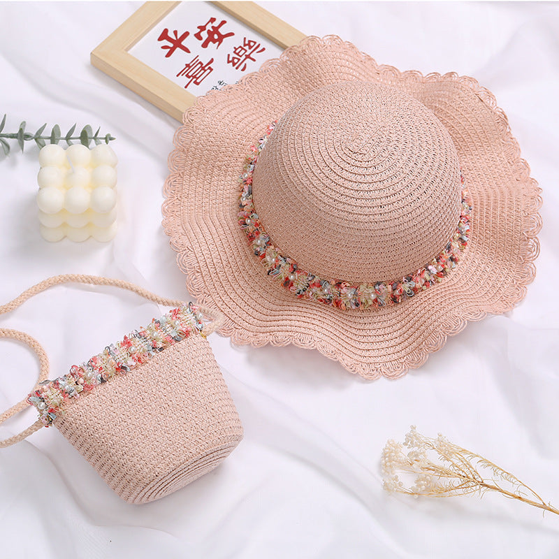 Children's Lace Bow Straw Woven Little Cute Bags