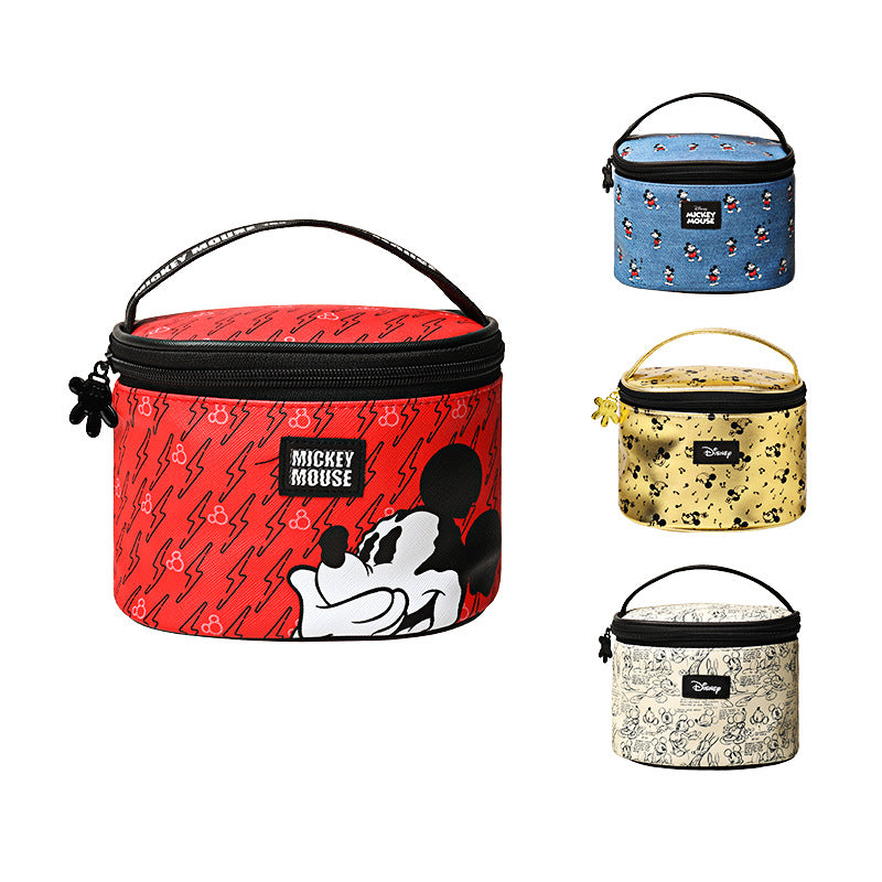 Round Barrel Cartoon Cute Large Capacity Cosmetic Bags