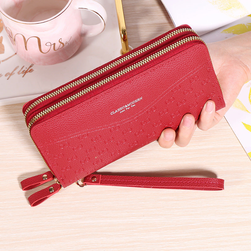 Long Double Layer Zipper Large Capacity Korean Ladies Wallets