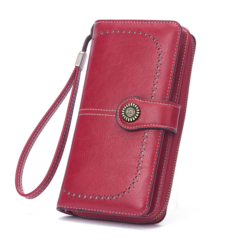 Women's Long Zipper Billfold Leather Fashion Ladies Wallets