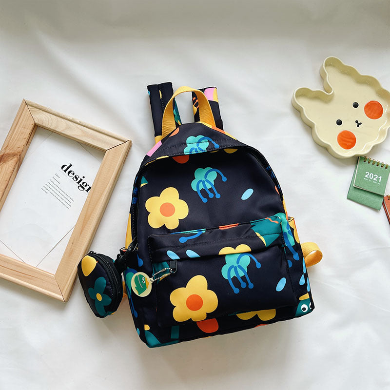 Children's Korean Leisure Campus Flower Iti Female Children's Backpacks