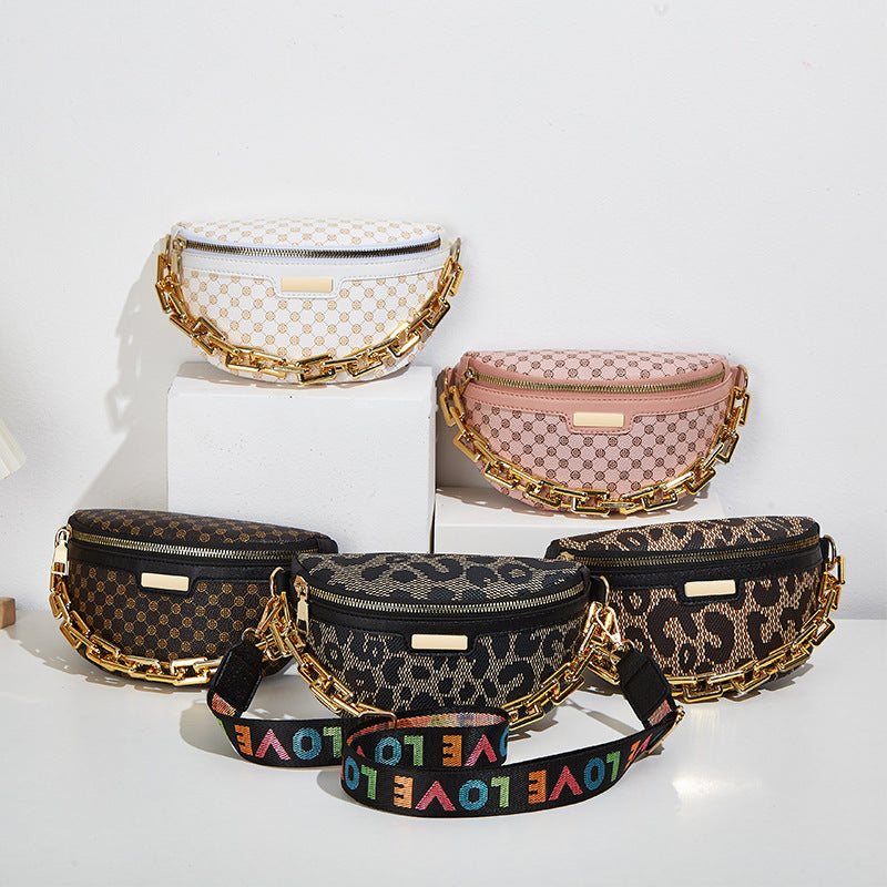 Women's Summer Flower Material High Sense Leopard Waist Packs