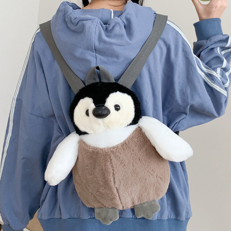 Korean Style Cute Cartoon Penguin Plush Backpacks