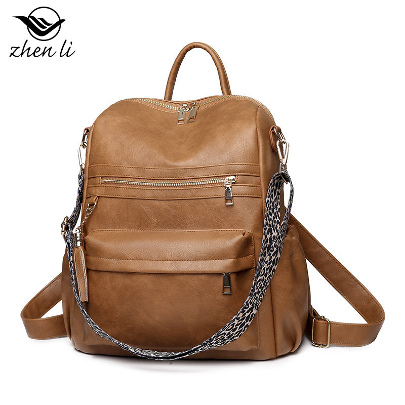 Women's Large Capacity Trendy Retro Soft Leather Backpacks