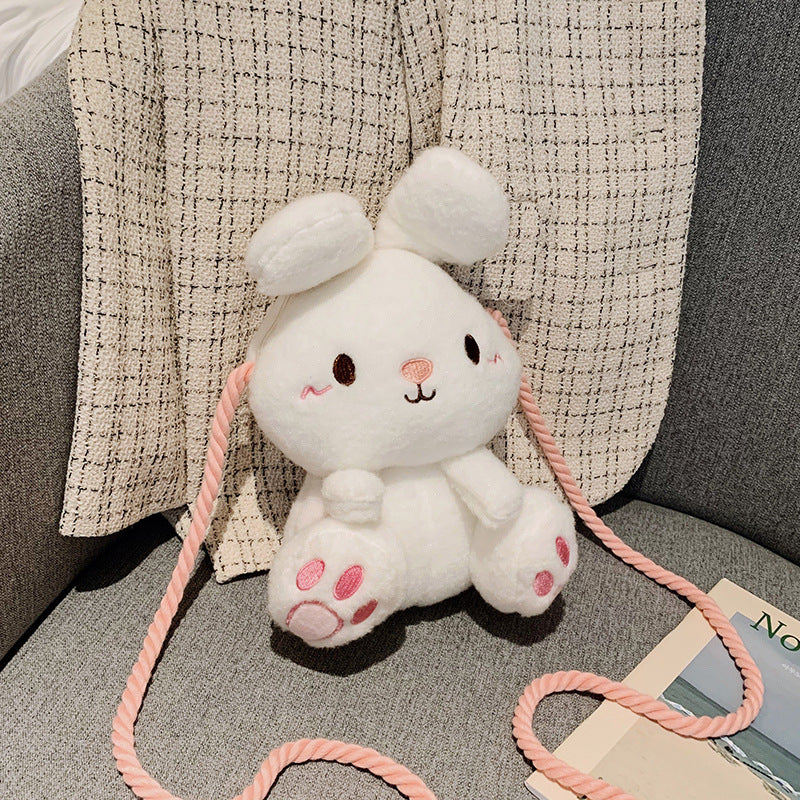 Children's Cartoon Cute Rabbit Plush Heart Prize Children's Shoulder Bags