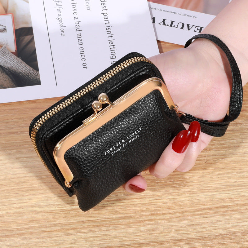 Women's Wrist Strap Short Korean Style Clip Coin Purses