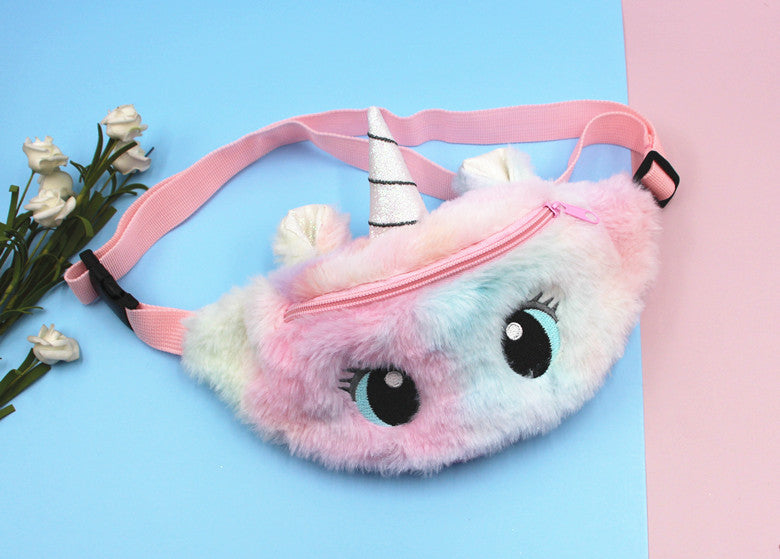 Licorne dessin animé en peluche petits sacs de taille mignons