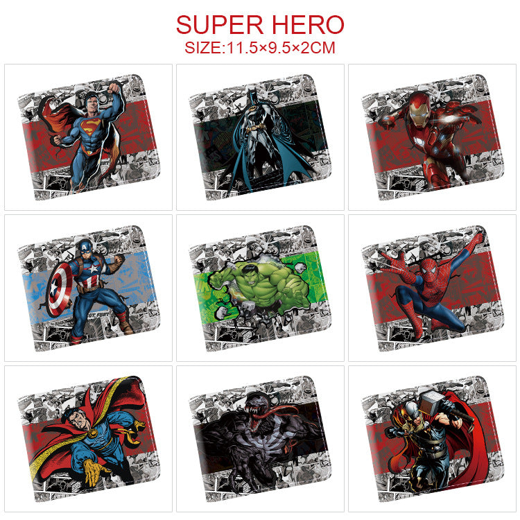 Portefeuilles complets pour hommes et femmes et séries Super Hero Derivatives Cartoon