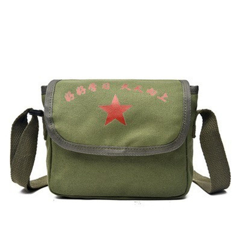 Lei Nostalgic Green Liberation Serve The People Old-fashioned Military Men's Shoulder Bags