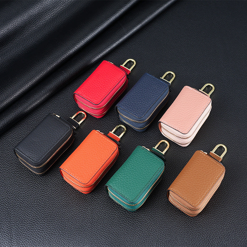 Genuine Leather Double Layer Car First Key Bags