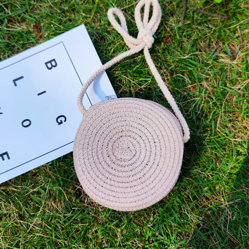 Summer Hand-woven Straw Nude Mini Cute Children's Coin Purse