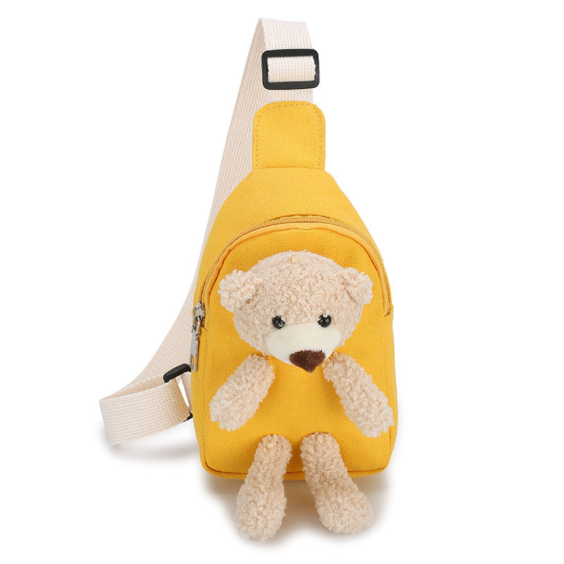 Bear Cartoon Canvas Small Boys Primary Children's Shoulder Bags