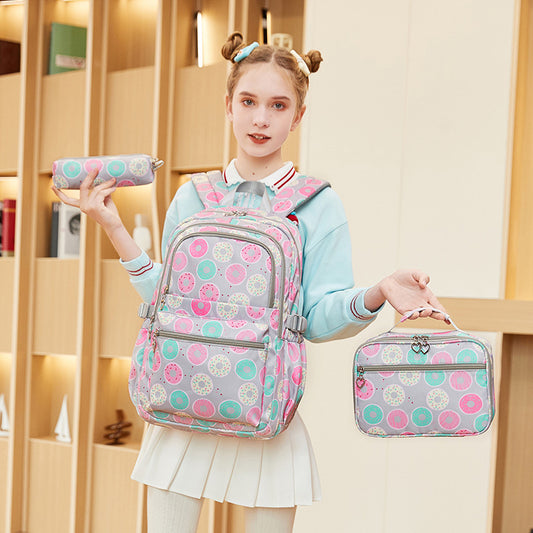 Children's Large Capacity Donut Printing Female Mother Elementary School Students' Schoolbags