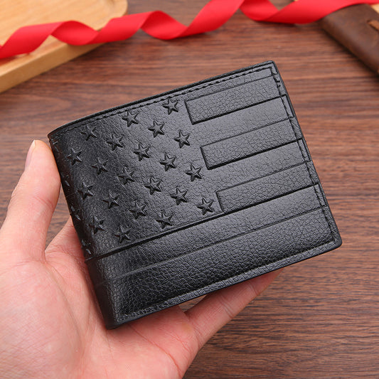 Men's Slots Creative Fashion Embossed Horizontal Short Men's Wallets