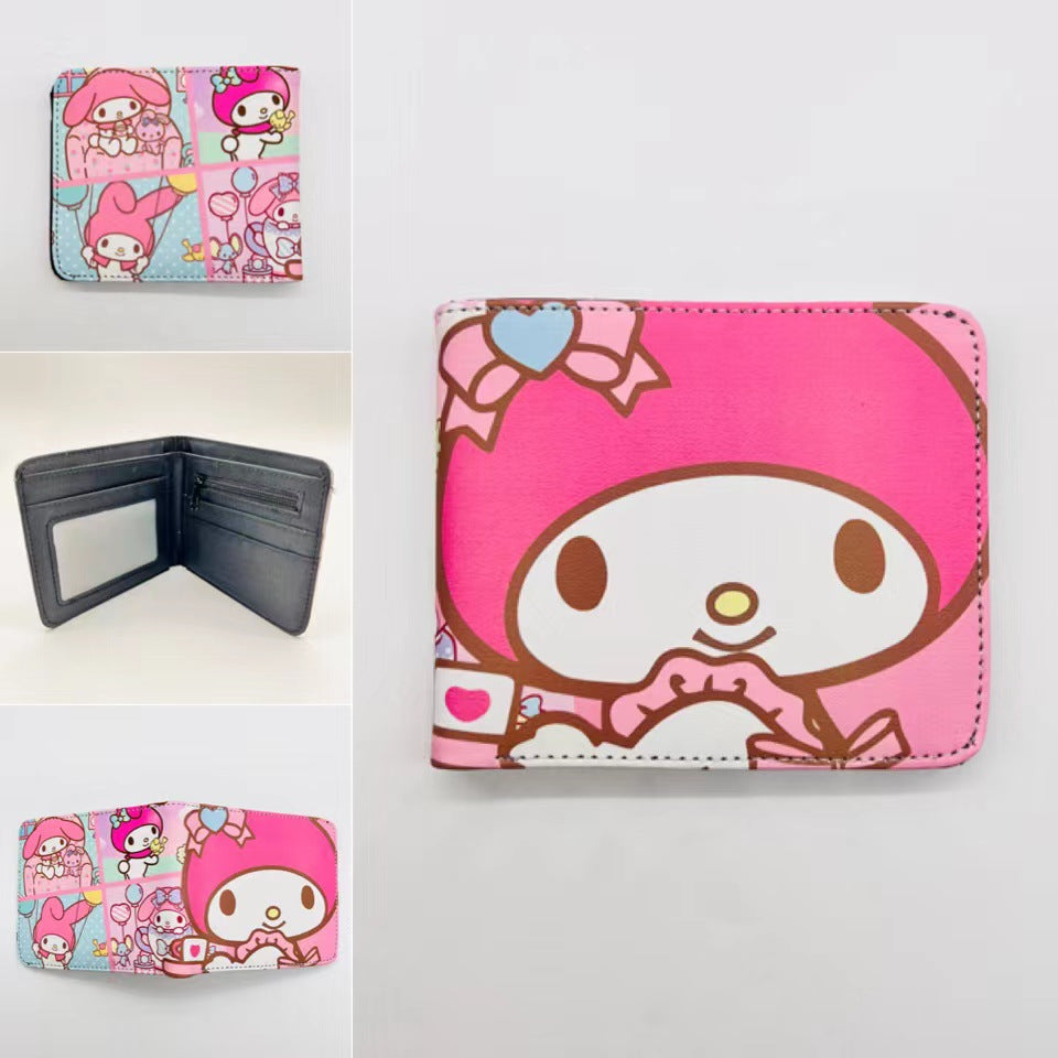 Cute Cartoon Anime Small Portable Color Printing Ladies Wallets