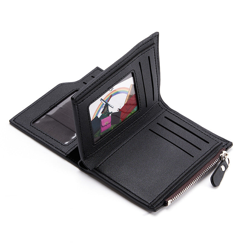 Men's Zipper Short Multiple Slots Fashion Vertical Men's Wallets