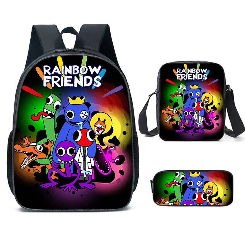 Rainbow Friends Cartoon Three-piece Primary Secondary Backpacks