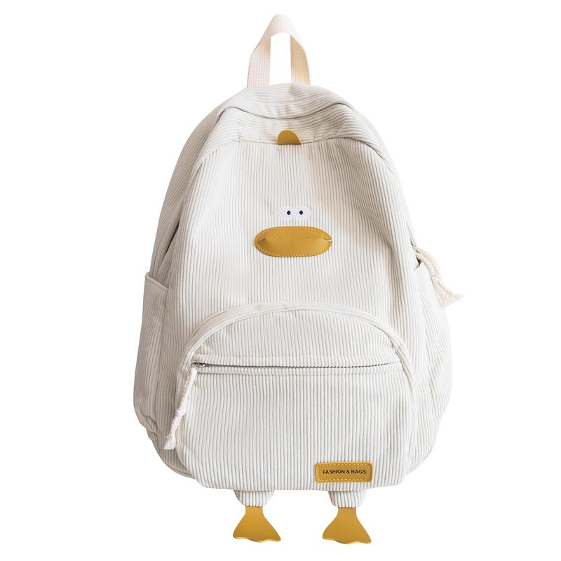 Cartoon Little Duck College High Korean Backpacks