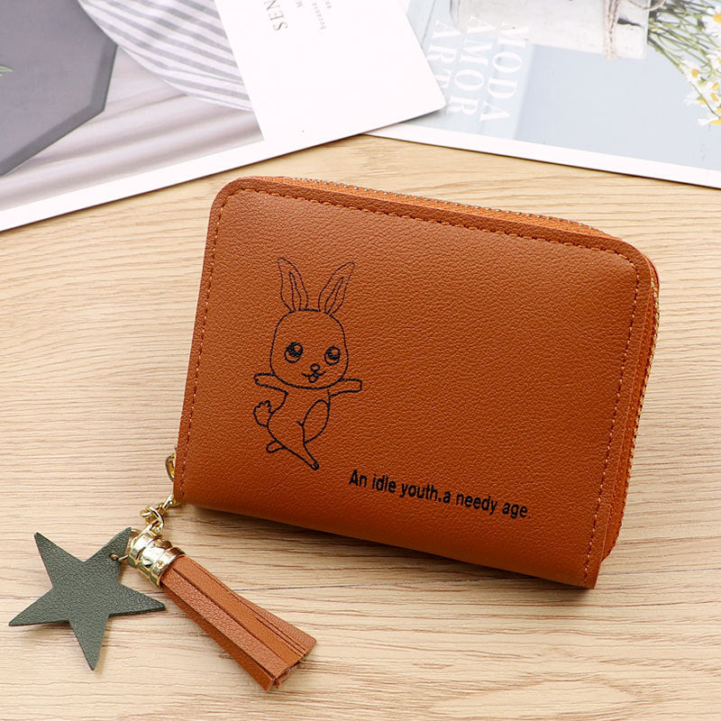 Women's Color Cute Style Zipper Korean Simple Purses