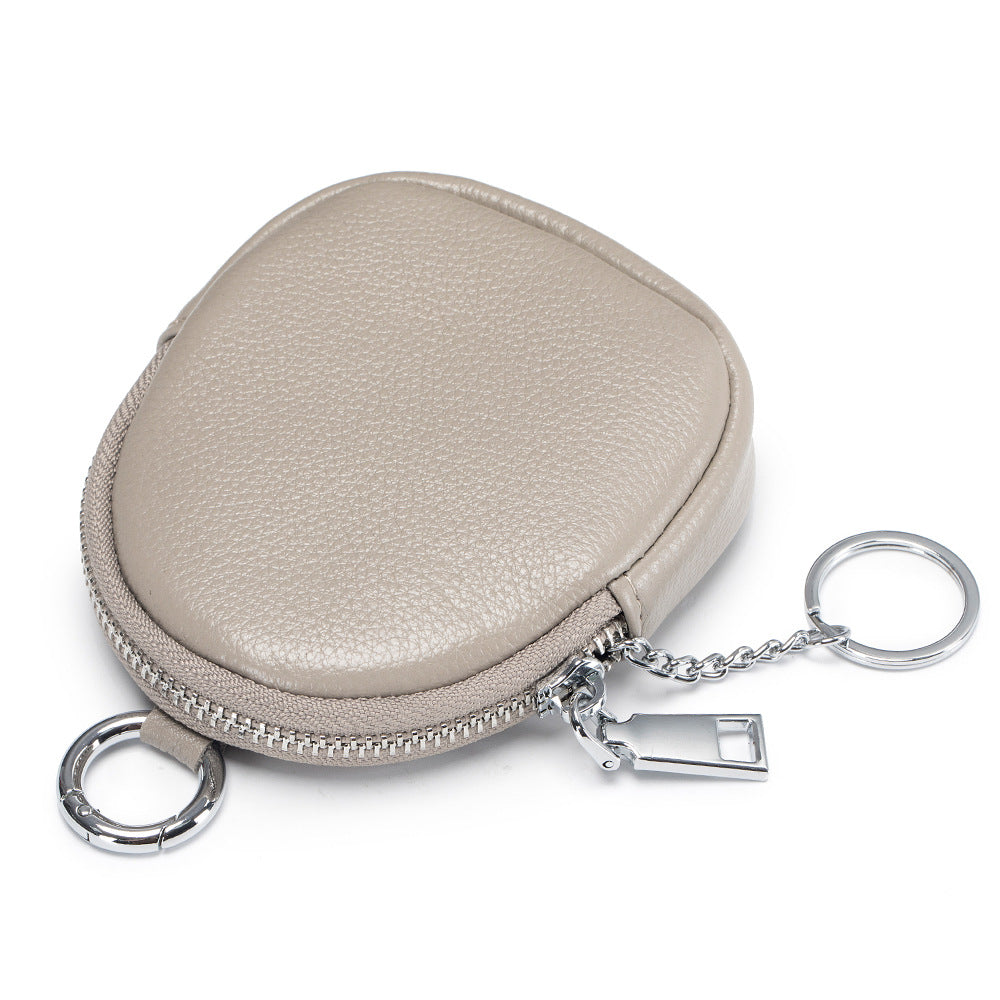 Mini porte-monnaie simple en cuir de vache de première couche pour femmes