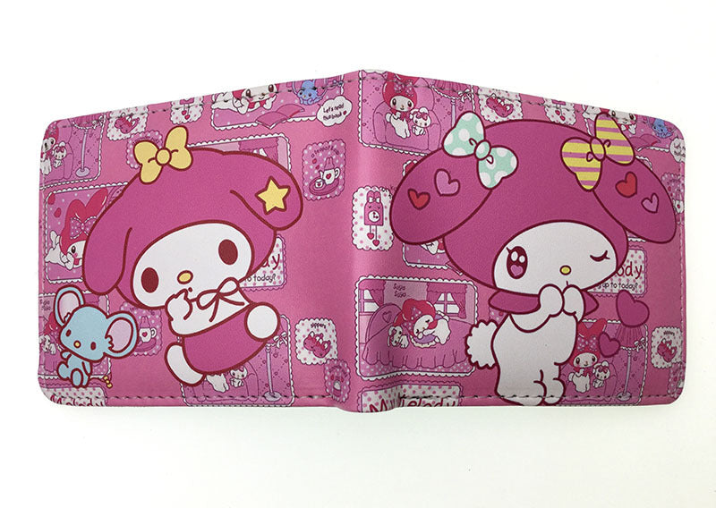 Little Devil Clow Pink Cat Melody Short Ladies Wallets