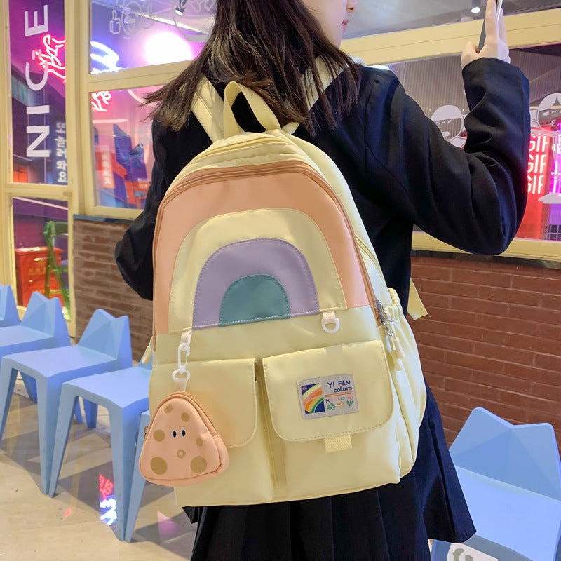 Primary Simple Large Capacity Cute Rainbow Backpacks